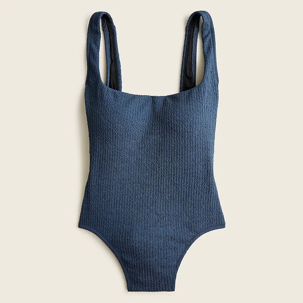 JCREW Textured squareneck one-piece